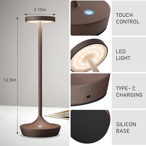 2 Pack Cordless Table Lamps, Rechargeable 6000mAh, 72H Runtime, Waterproof - Image 3