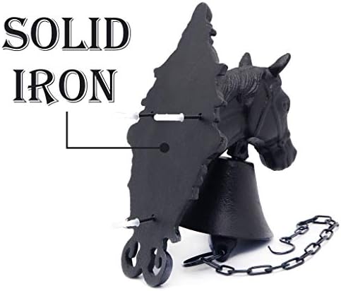 HTTMT- Horse Head Upstreet Outdoor Dinner Bell Made For Ranch House Family Front Door Interior Exterior Décor | Wall Hanging Mount Heavy Cast Solid Iron Handcrafted Antique Doorbell [P/N: ET-BELL001] by Unknown