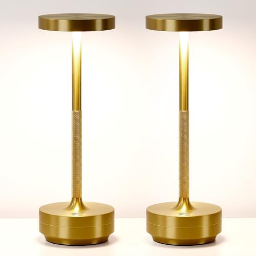 Cordless Table Lamp Rechargeable, 72h Battery Powered Table Light, 2 Gold by GQGJAHOutdoorTableLights