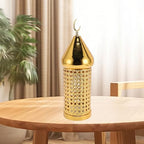 Gold Wind Lamp, Golden Candle Windproof Lamp, Retro Hollow Wind Lamp Iron Lantern for Wedding Party Decoration (Medium) - Image 6