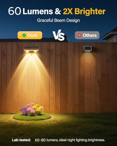 Solar Fence Lights Outdoor, 12 Pack Fence Lights Solar Powered - Image 4