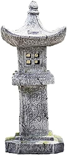 Garden Statue Animal Sculpture Outdoor Decor Gift Pagoda Stupa Garden Lantern Ornaments Japanese Style Asian Decor Outdoor Statues Patio Yard Front Porch Collectibles(C,33x33x80cm) by Unknown