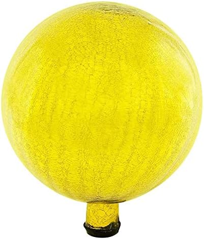 Achla Designs 12-Inch Crackle Gazing Globe Ball, Lemon Drop by ACHLADesignsHomeGarden
