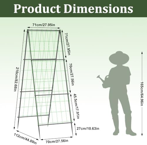 unho Metal Tall Garden Trellis for Climbing Plants Outdoor 2 Pack 82"x27" - Image 2
