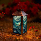 Solar Lantern Leaded Glass Whale Art Dreamy Outdoor Waterproof Garden Hanging Lantern Solar Powered Lighting Outside Solar Light for Patio Yard Camping, Gifts for Women Mom by Unknown