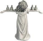 Design Toscano Basking in Glory Little Girl with Birds Outdoor Garden Statue, Small, 12 inches Tall, Cast Stone Resin, Two Tone Stone Finish - Image 3