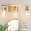 VerRon 19" Gold Modern Vanity Lights Over Mirror with Clear Glass Shades by WelcometoVerRon