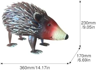 14.17" Iron Hedgehog Statue Garden Outdoor Sculpture Home Patio - Image 2
