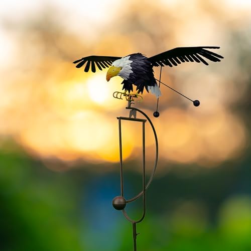 Red Carpet Studios Garden Art Heavy-Duty Outdoor Wind Sculpture Balancing Rocker Decorative Garden Stake, 51.5" Tall, Bald Eagle - Image 2