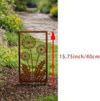Rusted Steel Dandelion Garden Panel - 15.74-Inch Outdoor Standing Screen for Lawn & Courtyard, Modern Rustic Metal Art with Dandelion Decor, Balcony & Entryway Accent - Image 3