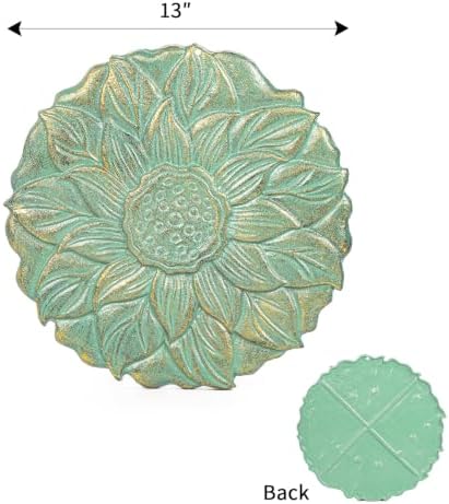 Sungmor Vintage Cast Iron Lotus Stepping Stone,Vintage Green - Image 2