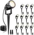 15W Low Voltage Landscape Lights, LEDVIE 12 Pack LED Landscape Lighting Outdoor 12V Warm White LED Landscape Light Waterproof Garden Pathway Lights Wall Tree Flag Spotlight with Spike Stand by Unknown