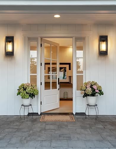 PARTPHONER Modern Outdoor Light Fixture, Exterior Wall Sconce Waterproof Porch Light, Outside Lamp for House with Water Glass for Garage Doorway - Image 7
