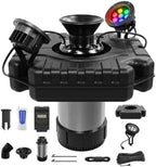 AirWire Pond Fountain Aerator, 1HP 750W 15000GPH 110V High Flow Floating Pond, Pure Copper Motor & Stainless Steel Body, with Timer & 100' Power Cord + 2x100' Guide Ropes for Pond Lake, 2 RGB Lights by AirWire