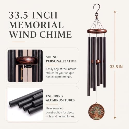 Tree of Life Wind Chimes for Outside Deep Tone, Gift for Women Mom - Image 4