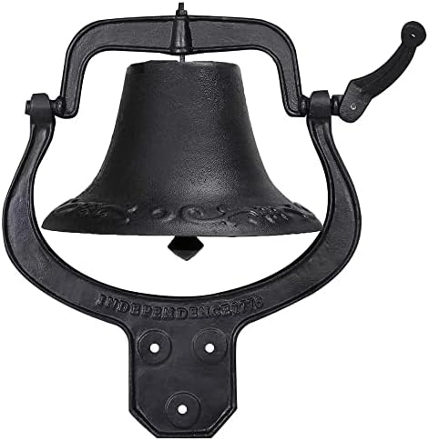 Cast Iron Dinner Bell Large Outdoor Church School Bell Dinner Bells for Outside Farmhouse Vintage Style Church Bells with Clear and Bright Sound - Image 3