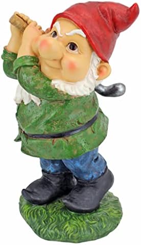 Design Toscano Bigey Burt Funny Golfing Garden Gnome Statue, 12 inch, Polyresin, Full Color by DesignToscano