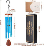 Memorial Wind Chimes for Loss of Loved One – Sympathy Wind Chimes for Dad, Mom, Baby, Brother, or Friend – Outdoor Bereavement Gift, Blue (Teardrop Design) - Image 4