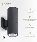 ASD 2 Light Dusk to Dawn Cylinder Outdoor Sconce Lights, E26 Base 6 Pack - Image 3