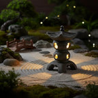 Pagoda Garden Statue - Grey Resin Pagoda Statue with Zen Ambiance, Water-Resistant Outdoor Decor for Patio, Yard, Landscape Garden, Lantern - Image 5