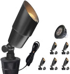 COLOER Solid Brass Landscape Spotlight 6-Pack with 5W LED MR16(101B-Black) by COLOER