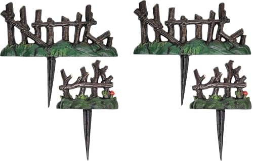 Lulu Decor, 100% Cast Iron Fairy Garden Fence Garden Decor Fairy Garden Accessories (4 Pc) by LuluDecor