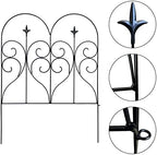 Thealyn Garden Fence 32" x 10ft, 5 Panels, No Digging Metal Barrier - Image 6
