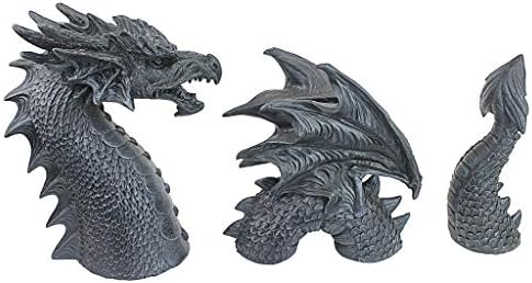 Design Toscano The Dragon of Falkenberg Castle Moat Lawn Garden Statue, 28 Inch Long, 14 Inch Tall, Cast Stone Resin, Gray Stone Finish - Image 4