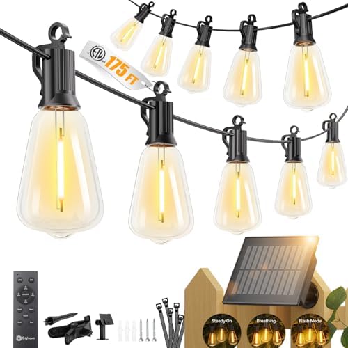 Brightown 175FT Solar String Lights Outdoor, 56+2 Shatterproof LED Lights by Brightown