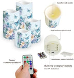 Flameless Candles with Remote Control and Timers Color Changing Pillar Candles Battery Operated Home Room Decor Electric Fake Candles for Table Beach Wedding Butterfly and Flower - Image 3