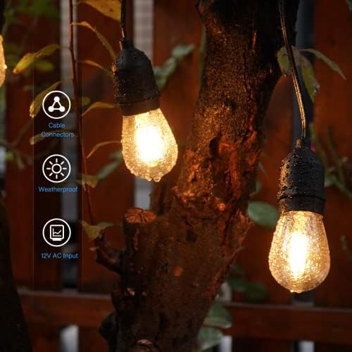 GOODSMANN LED Outdoor Low Voltage String Lights 12V 16 PCS Bulbs Hanging Landscape Lighting, 50 FT Light String Weatherproof Decorative Lights - Image 2