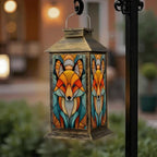 Solar Lantern Symmetrical Mid Century Fox Outdoor Waterproof Garden Hanging Lantern Solar Powered Lighting Outside Solar Light for Patio Yard Camping, Gifts for Women Mom - Image 6