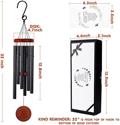 Memorial Wind Chimes for Loss of Mother or Father – Personalized Sympathy Wind Chimes for Outside, Bereavement Gifts for Loss of Loved One, Unique Outdoor Remembrance Gifts - Image 5