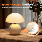 NIORSUN Mushroom Lamp Table Lamp for Bedroom, Portables Cordless Table Lamp,Wireless lamp,Small Bedside Table Touch Lamps for Living Room,Mini Mushroom 5200mAh Battery Operated Lamp Modern Cream - Image 4