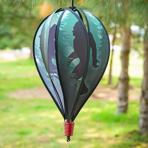 In the Breeze 0975 — Sasquatch 6-Panel Hot Air Balloon — Bigfoot Wind Spinner with Tail for Yards and Gardens… - Image 3