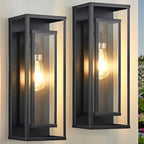 18In Outdoor Wall Lights, Black Front Door Light Fixture 2-Pack by AIBISOD
