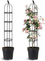 2 Pack Trellis for Climbing Planting Outdoor, 6ft Plant Trellis-Rustproof Metal Pipe with Heavy Duty Plastic Coated, Potted Plant Support for Clematis Vine Jasmine Support by Anothera