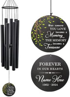 Sympathy Wind Chime, Personalized Name Memorial Gifts, Green Leafs Wind Chimes for Loss of Loved Ones, Sympathy Gifts Wind Chimes for Condolences/Funeral by ExtrabilyOfficial