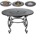 Giantex 4-in-1 Fire Pit Table, 36" Outdoor Metal Round Dining Table by Giantex