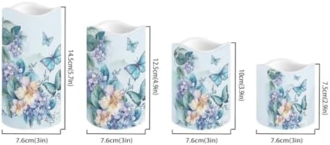 Flameless Candles with Remote Control and Timers Color Changing Pillar Candles Battery Operated Home Room Decor Electric Fake Candles for Table Beach Wedding Butterfly and Flower - Image 2