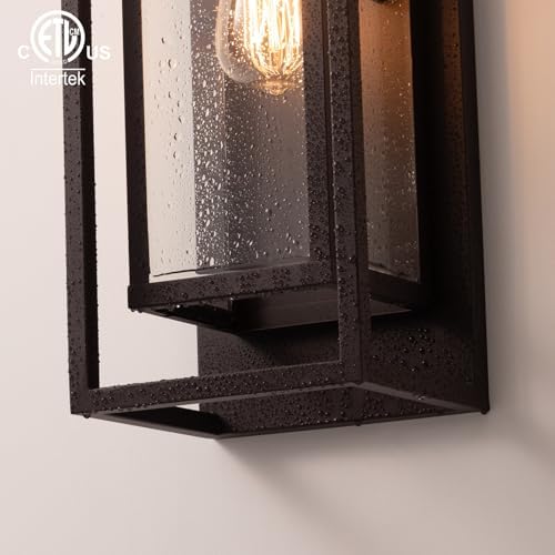 mirrea 18" Modern Outdoor Porch Wall Light, Oil Rubbed Bronze, 2 Pack - Image 3