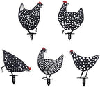 AOZITA 5 PCS 13 inch Metal Chicken Yard Art Garden Decorative Stake Hollow Out Rooster Animals Silhouette Statue Decor, Pathway, Floor, Garden, Lawn, Outdoor Decoration by AOZITA