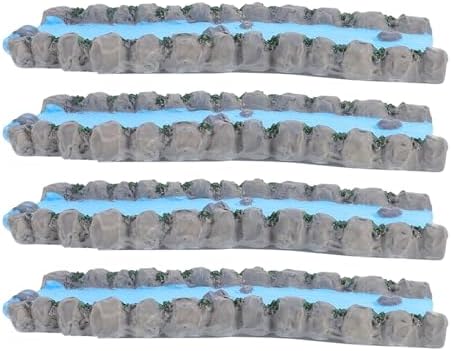 4pcs Miniature Water Feature Resin River Statues for Fairy Gardens Xmas by Zerodeko