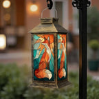 Solar Lantern Mid Century Stained Glass Fox Outdoor Waterproof Garden Hanging Lantern Solar Powered Lighting Outside Solar Light for Patio Yard Camping, Gifts for Women Mom - Image 6