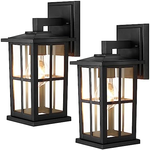 BesLowe 2-Pack Outdoor Wall Light Fixtures, Exterior Porch Lights, Black by BringYourBrightFuture
