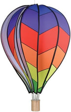 Hot Air Balloon Hanging Garden Spinner 26" - Vibrant Chevron Rainbow Design, Weather-Resistant Outdoor Decor, Durable & Lightweight for Patios, Yards, and Gardens - Eye-Catching Wind Spinner by PREMIERKITES