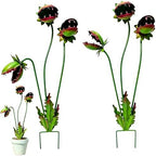 25" Metal Carnivorous Plant Garden Stake Sculpture Outdoor Yard Decor(2 pcs) by SUNKOX