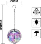 Mosaic Solar Lanterns Waterproof Hanging Solar Lights Graden Decor, Purple - Image 2