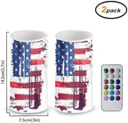 The Stars and Stripes Flameless Candles with Remote American Flag Battery Operated Candles with Timer Flickering LED Battery Operated Elictric Pillar Tealights for Holiday Decor - Image 4