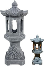 Pagoda Garden Statue, Resin Solar Japanese Pagoda Lantern, Decorative Zen Garden Landscape for Yard Patio Lawn, Style2 by Unknown